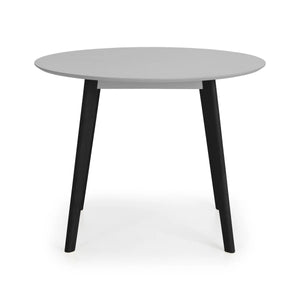 100cm grey lacquer round dining table with black legs