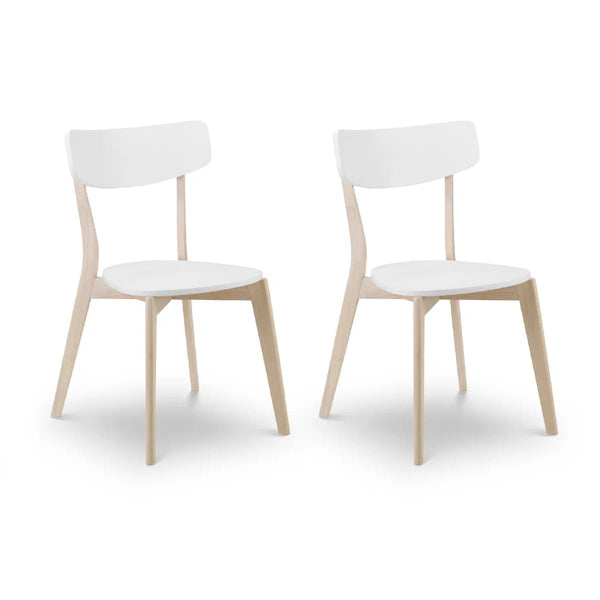 Side view of Casa retro dining chair with solid wood limed oak effect legs