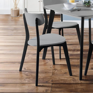 Julian Bowen Casa grey retro dining chairs set of two with black wood legs