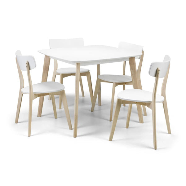 Casa square dining table with limed oak-effect wooden legs