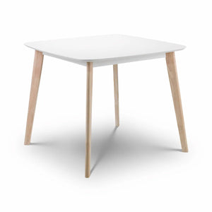 White square dining table with retro Scandinavian-inspired design