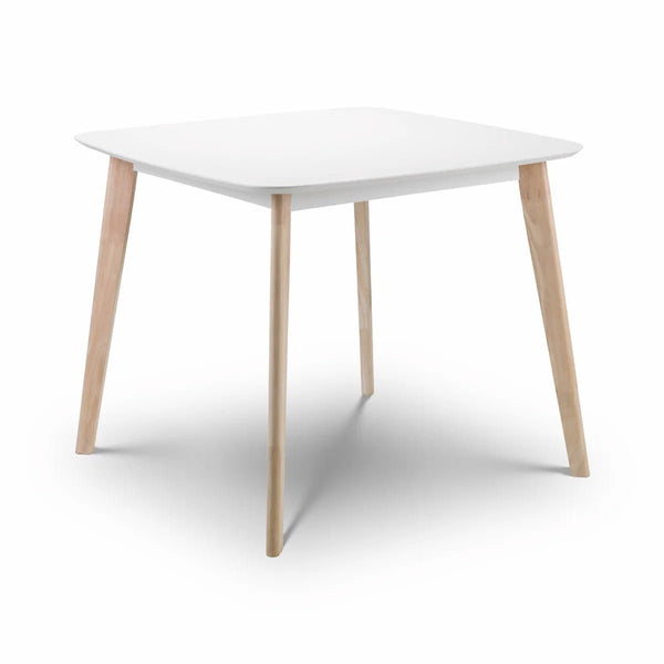 White square dining table with retro Scandinavian-inspired design