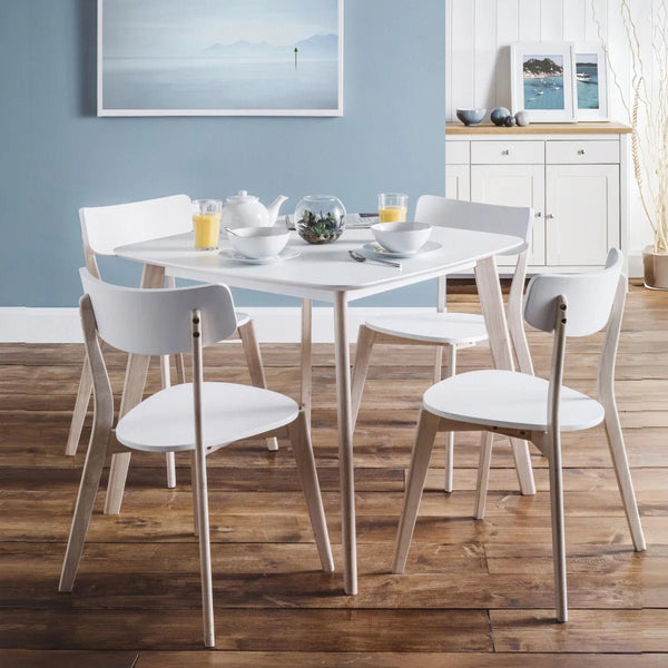 Julian Bowen white and limed oak-effect dining table