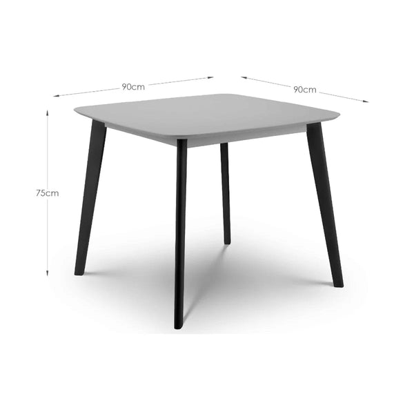 Modern grey square dining table for four people