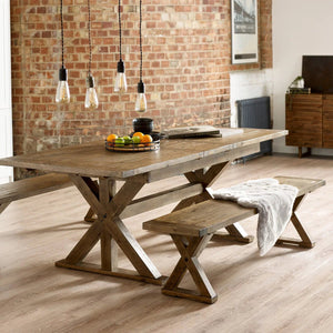 Julian Bowen Chatsworth FSC Recycled Wood Dining Bench with Trestle Legs – 180cm - Sleek Furniture