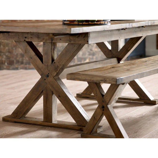 Julian Bowen Chatsworth FSC Recycled Wood Dining Bench with Trestle Legs – 180cm - Sleek Furniture