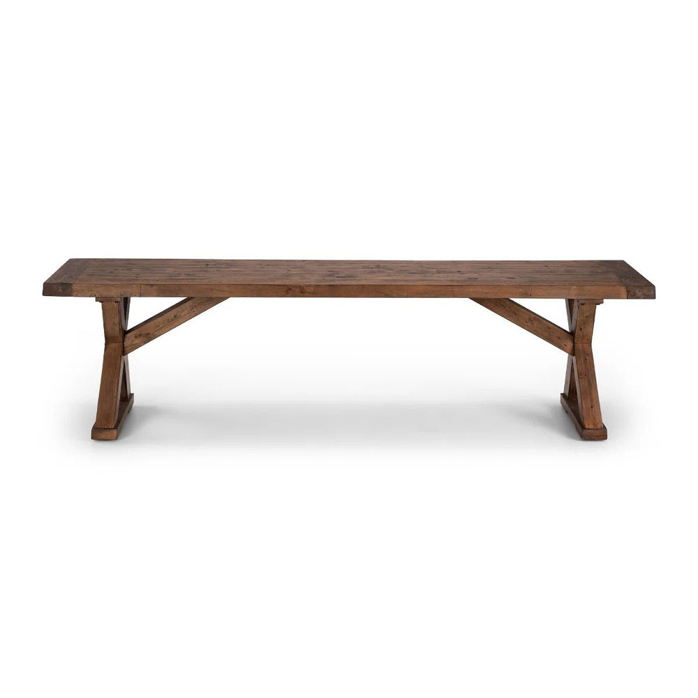 Chatsworth reclaimed wood bench showing natural timber grain and texture