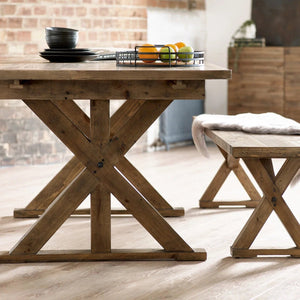Julian Bowen Chatsworth FSC Recycled Wood Dining Bench with Trestle Legs – 180cm - Sleek Furniture