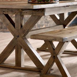 Julian Bowen Chatsworth FSC Recycled Wood Dining Bench with Trestle Legs – 180cm - Sleek Furniture