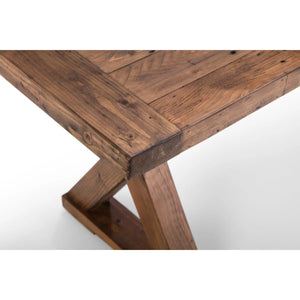 Chatsworth FSC-certified recycled wood dining bench with trestle legs