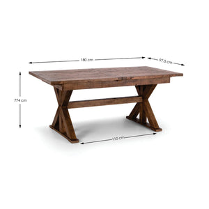 Natural reclaimed wood Chatsworth dining table in dining room