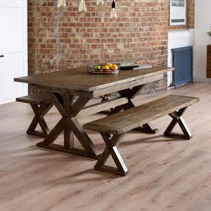 220cm FSC reclaimed wood extending dining table