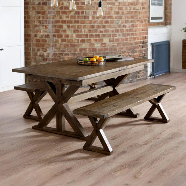 220cm FSC reclaimed wood extending dining table