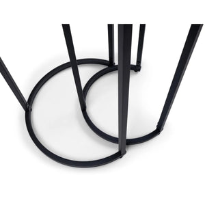 Julian Bowen Chicago Round Smoked Glass Nesting Side Tables – Modern Space-Saving Living Room Accent Tables (Set of 2) - Sleek Furniture