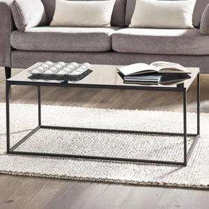 Julian Bowen Chicago smoked glass coffee table in modern living room