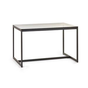 Smoked tempered glass dining table with sleek modern finish
