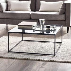 Julian Bowen Chicago Smoked Glass Square Coffee Table – Modern Contemporary Living Room Table - Sleek Furniture