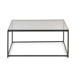 Julian Bowen Chicago Smoked Glass Square Coffee Table – Modern Contemporary Living Room Table - Sleek Furniture