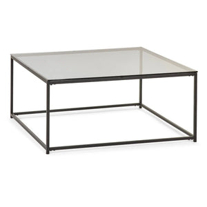 Julian Bowen Chicago Smoked Glass Square Coffee Table – Modern Contemporary Living Room Table - Sleek Furniture