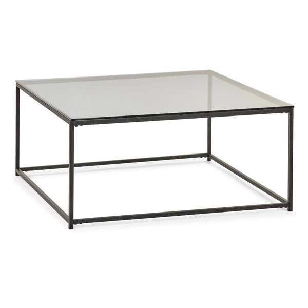 Julian Bowen Chicago Smoked Glass Square Coffee Table – Modern Contemporary Living Room Table - Sleek Furniture