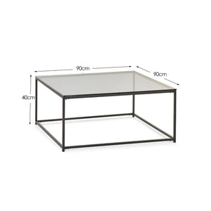 Julian Bowen Chicago Smoked Glass Square Coffee Table – Modern Contemporary Living Room Table - Sleek Furniture
