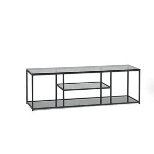 Julian Bowen Chicago Smoked Glass TV Unit with Modern Minimalist Design – 140cm Entertainment Stand - Sleek Furniture