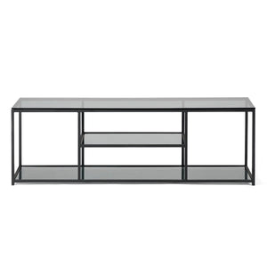Julian Bowen Chicago Smoked Glass TV Unit with Modern Minimalist Design – 140cm Entertainment Stand - Sleek Furniture