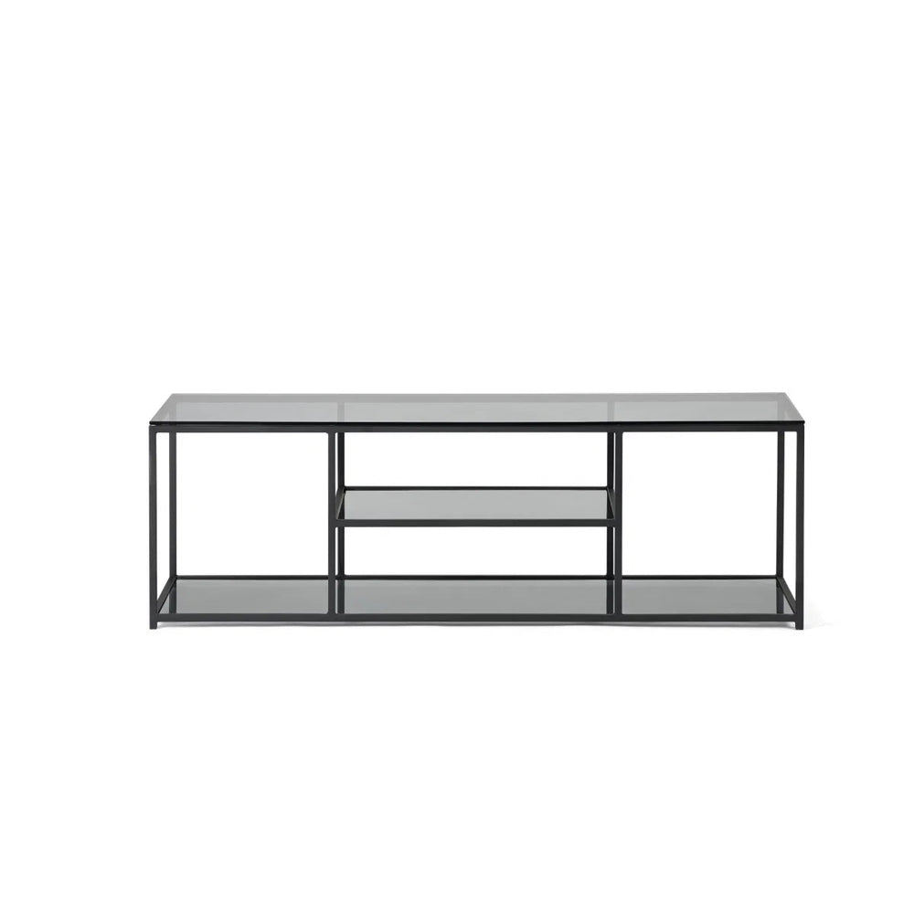 Julian Bowen Chicago Smoked Glass TV Unit with Modern Minimalist Design – 140cm Entertainment Stand - Sleek Furniture