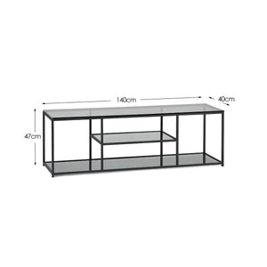 Julian Bowen Chicago Smoked Glass TV Unit with Modern Minimalist Design – 140cm Entertainment Stand - Sleek Furniture
