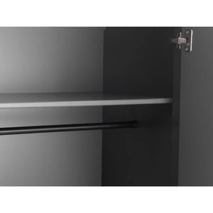 Julian Bowen Chloe 2 Door 1 Drawer Wardrobe in Storm Grey – Modern Wooden Bedroom Storage Cabinet with Hanging Rail & Drawer - Sleek Furniture