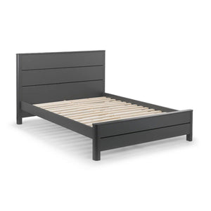 Chloe wooden bed frame with rounded headboard and footboard panels