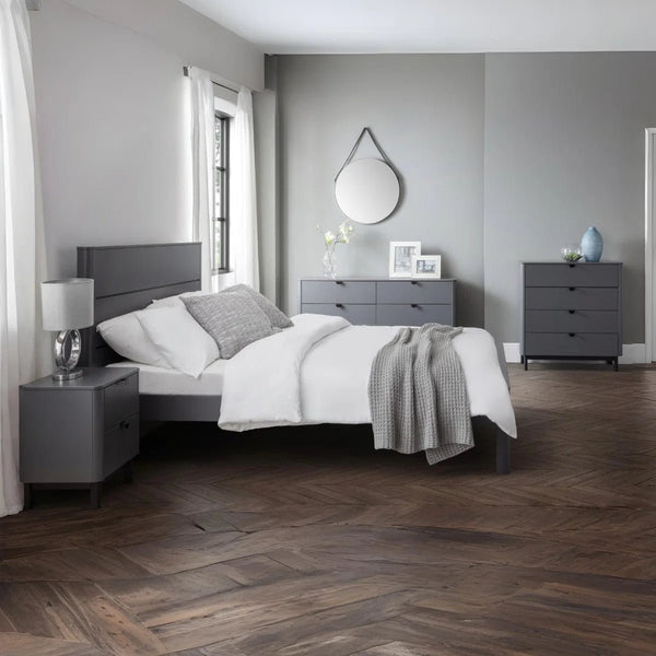 Julian Bowen Chloe King size wooden bed frame in storm grey