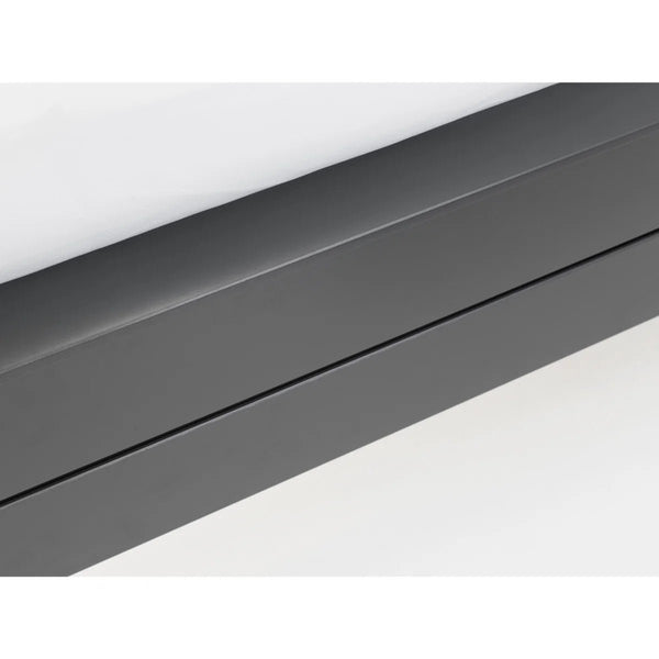 Julian Bowen wooden bed frame showing storm grey lacquered finish