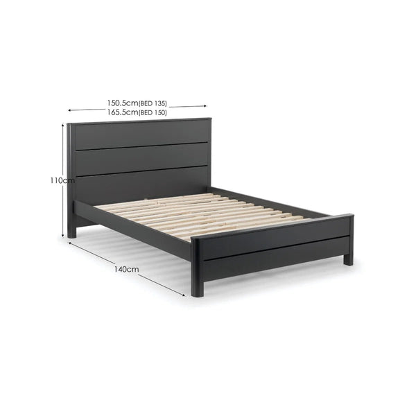 Julian Bowen Chloe Double bed frame in storm grey finish