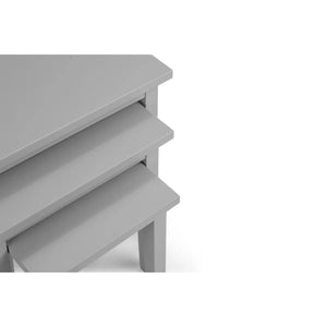 Julian Bowen Cleo Grey Nest of 3 Tables – Solid Malaysian Hardwood Space-Saving Side & Coffee Table Set - Sleek Furniture