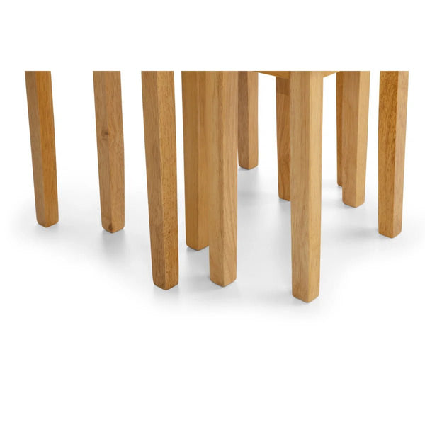 Julian Bowen Cleo Nest of 3 Tables – Solid Rubberwood with Light Oak Finish, Space-Saving Nesting Side Tables for Living Room - Sleek Furniture