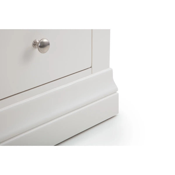 Julian Bowen Clermont 4+3 Drawer Chest in White Lacquer – French Style Wooden Bedroom Storage Cabinet - Sleek Furniture