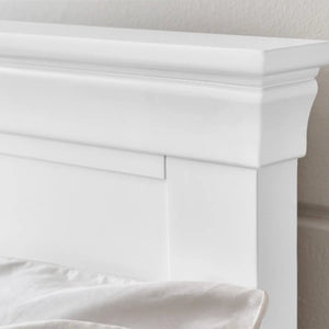 Julian Bowen Clermont Bed Frame in Surf White – Solid Pine & MDF French Style Bed with Pine Slats - Sleek Furniture
