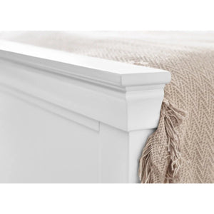 Julian Bowen Clermont Bed Frame in Surf White – Solid Pine & MDF French Style Bed with Pine Slats - Sleek Furniture