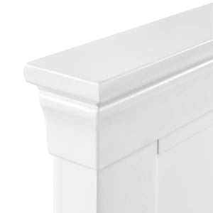 Julian Bowen Clermont Bed Frame in Surf White – Solid Pine & MDF French Style Bed with Pine Slats - Sleek Furniture