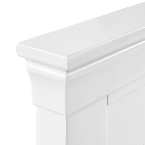Julian Bowen Clermont Bed Frame in Surf White – Solid Pine & MDF French Style Bed with Pine Slats - Sleek Furniture