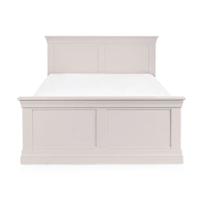 Julian Bowen Clermont King Bed Frame 150cm Light Grey Wooden Bed with Pine Slats - Sleek Furniture