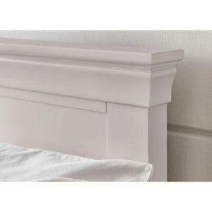 Julian Bowen Clermont King Bed Frame 150cm Light Grey Wooden Bed with Pine Slats - Sleek Furniture