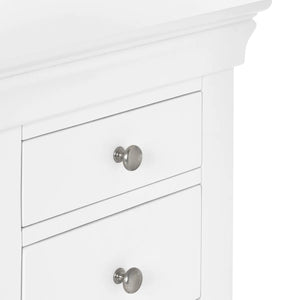 Julian Bowen Clermont Surf White Dressing Table with 6 Storage Drawers – French Inspired Wooden Vanity Table - Sleek Furniture