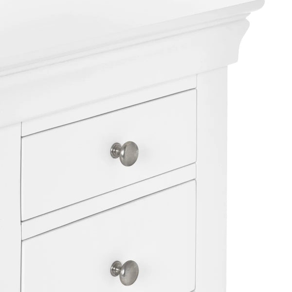 Julian Bowen Clermont Surf White Dressing Table with 6 Storage Drawers – French Inspired Wooden Vanity Table - Sleek Furniture