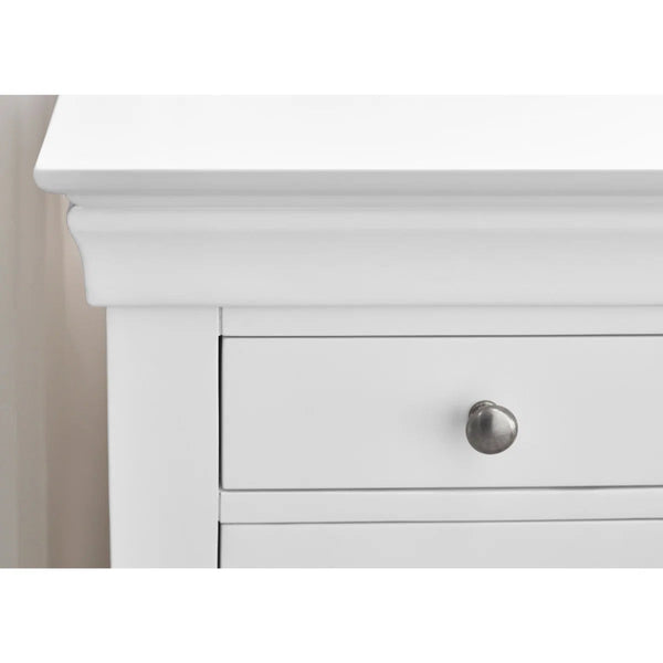 Julian Bowen Clermont Surf White Dressing Table with 6 Storage Drawers – French Inspired Wooden Vanity Table - Sleek Furniture