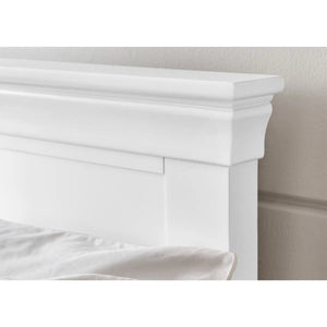 Julian Bowen Clermont Surf White Wooden Bed Frame with Solid Pine Slats - Sleek Furniture
