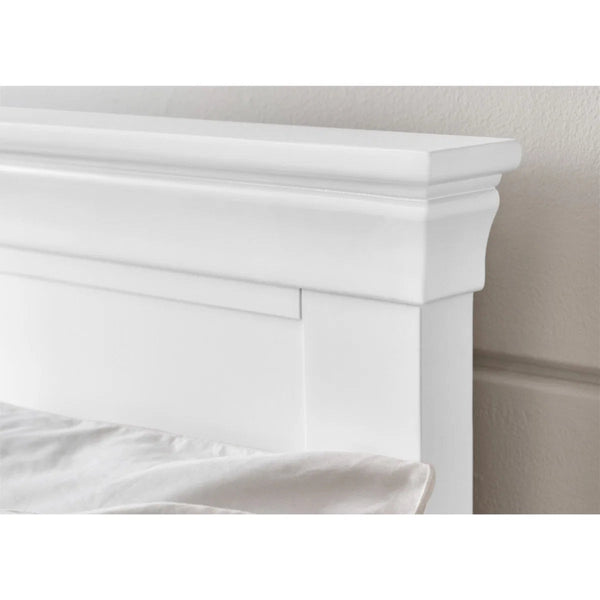 Julian Bowen Clermont Surf White Wooden Bed Frame with Solid Pine Slats - Sleek Furniture
