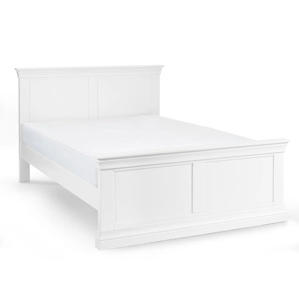 Julian Bowen Clermont Surf White Wooden Bed Frame with Solid Pine Slats - Sleek Furniture