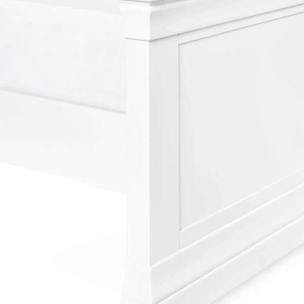 Julian Bowen Clermont Surf White Wooden Bed Frame with Solid Pine Slats - Sleek Furniture